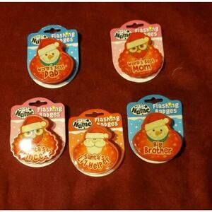 5 John Hinde My Name Flashing Badge World's Best Dad-Mom Big Bro Princess Helper